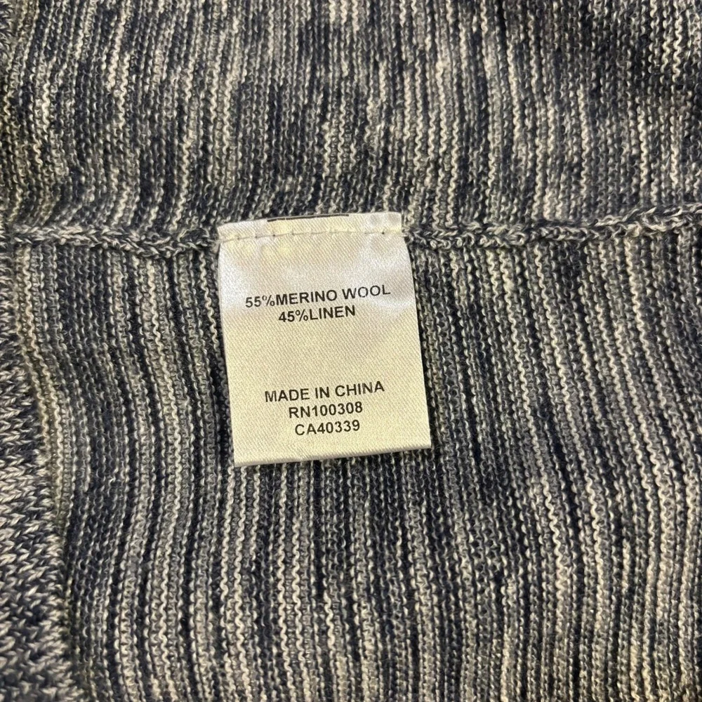 Peter Millar Crown Cool Mens XL Merino Wool Linen Crewneck Sweater Grey White - Picture 5 of 10